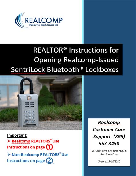 sentrilock lockbox instructions